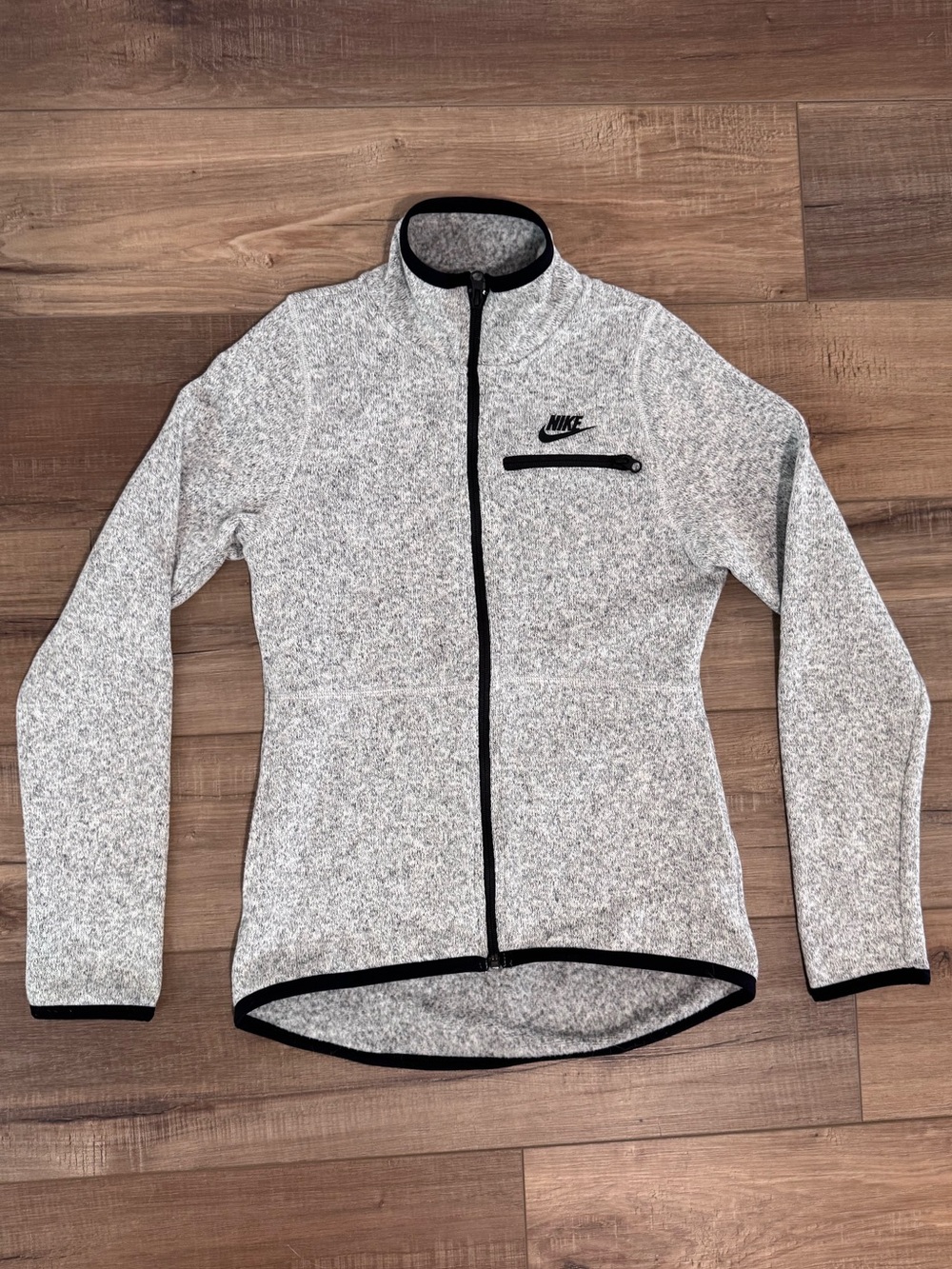 Nike Women's Heather Gray Full-Zip Utility Jacket with Black Trim